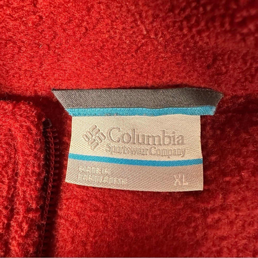 Columbia Men's Fleece Jacket Red‎ Black Full Zip Warm Outdoor XL - Picture 4 of 5